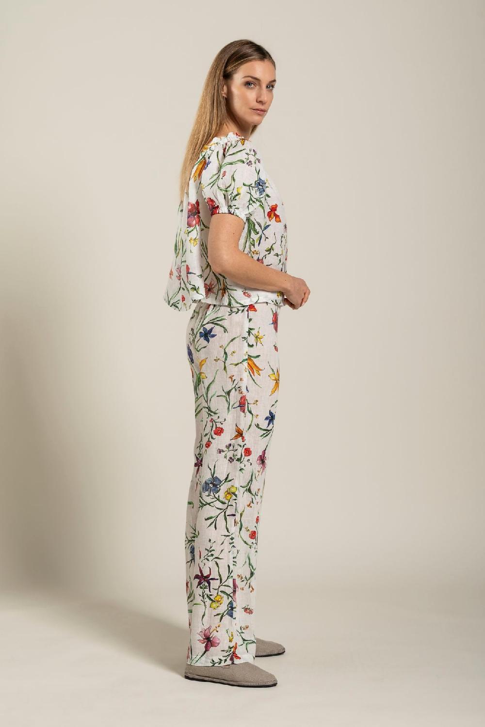 120% Lino Woman Provance Print Blouse Solo un giorno rimasto