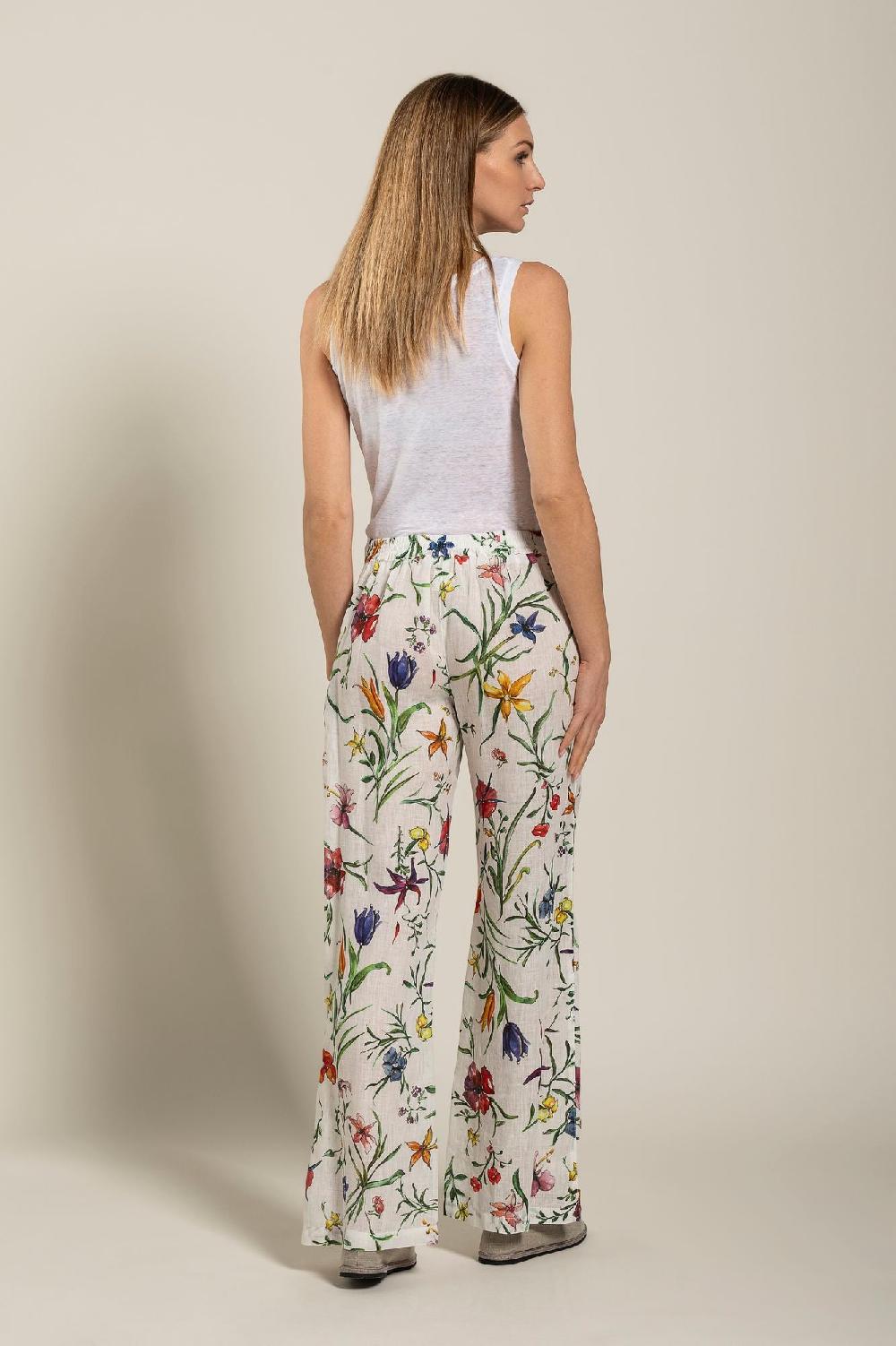 120% Lino Woman Provance Print Pant Super sconto