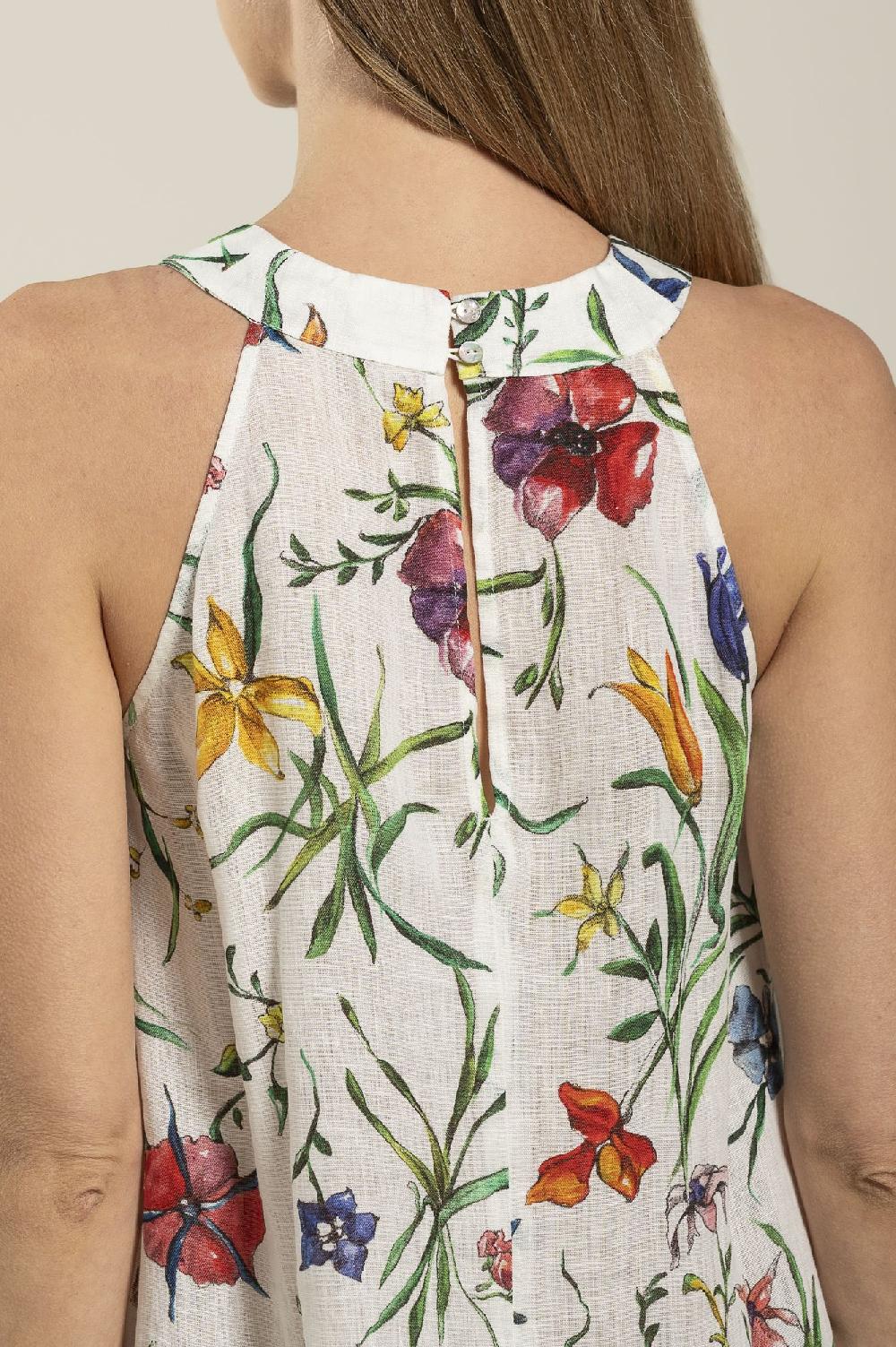 120% Lino Provance Print Maxi Dress Enormi sconti