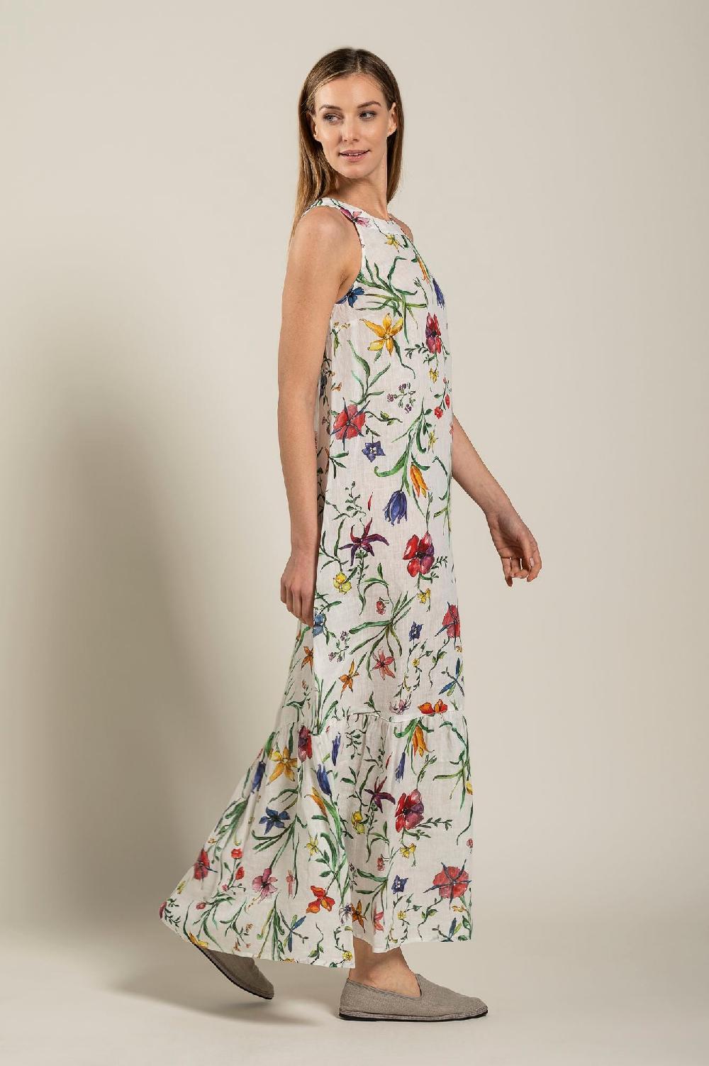 120% Lino Provance Print Maxi Dress Enormi sconti