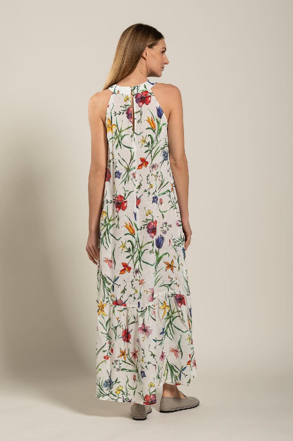 120% Lino Provance Print Maxi Dress Enormi sconti