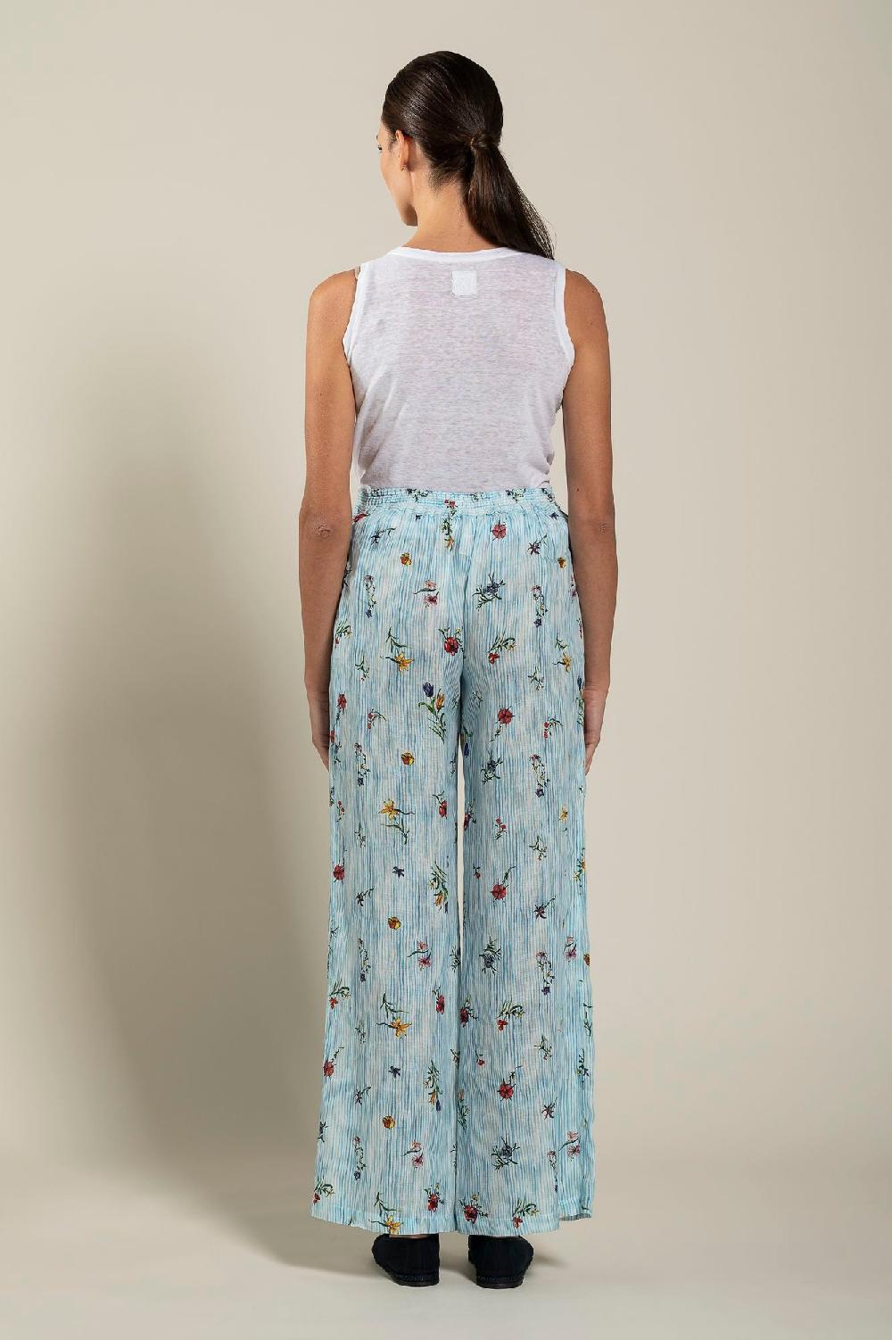 120% Lino Woman Striped Pant Trasporto libero internazionale