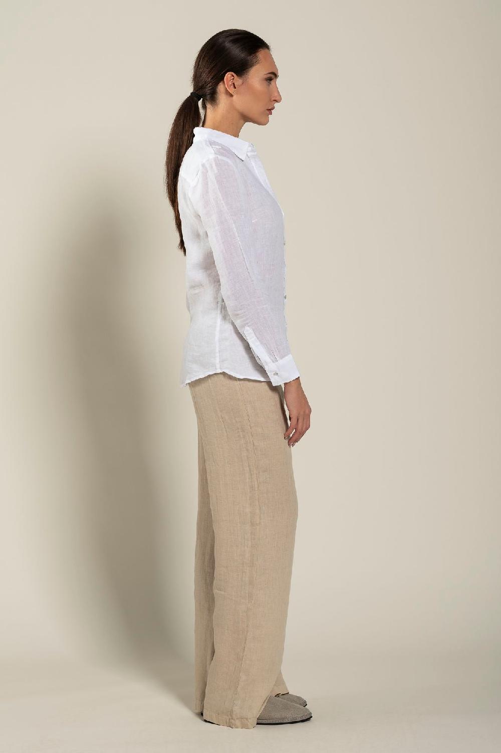 120% Lino Long Sleeve Regular Fit Woman Shirt In Linea