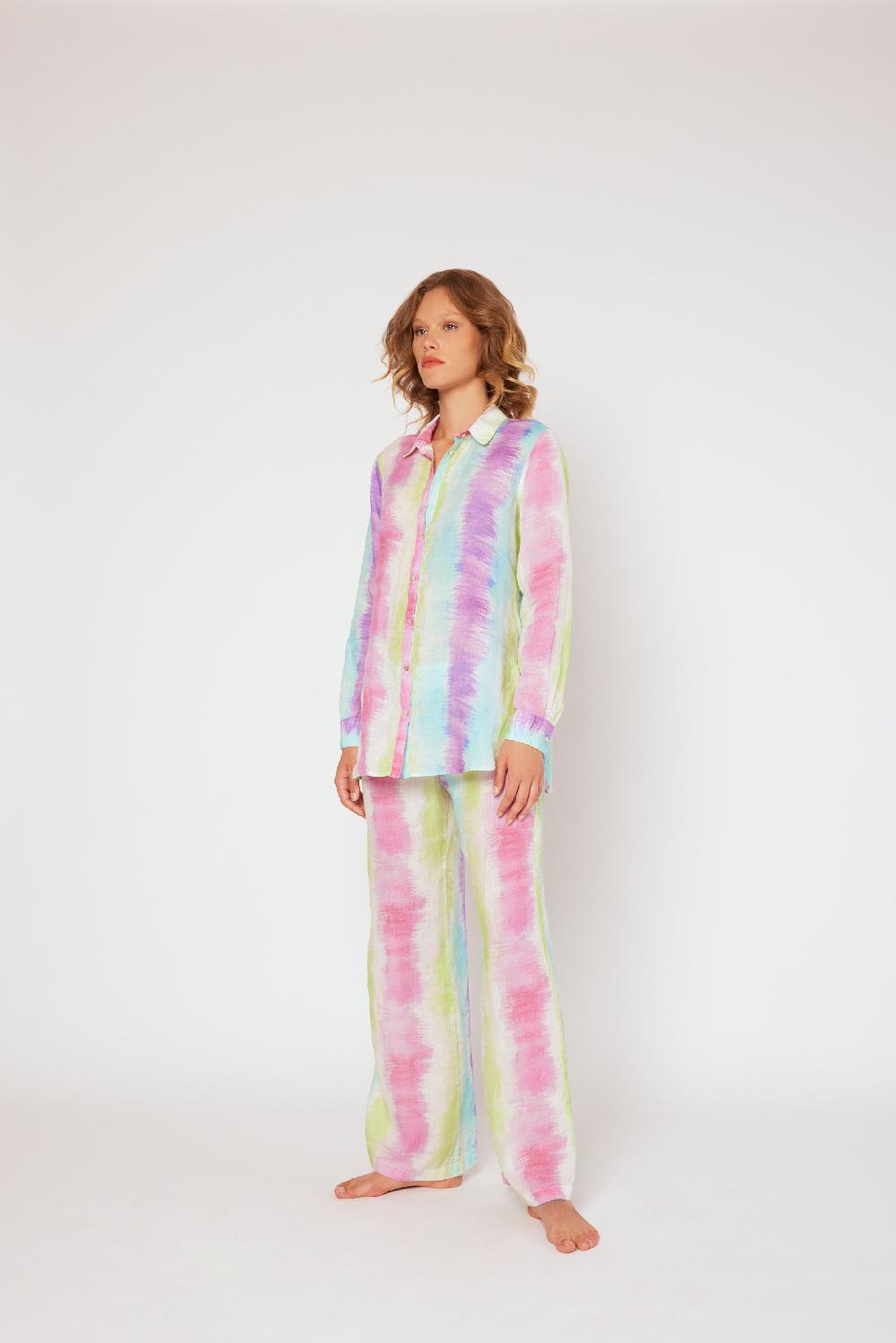 120% Lino Tie Dye Pants Affare Del Giorno