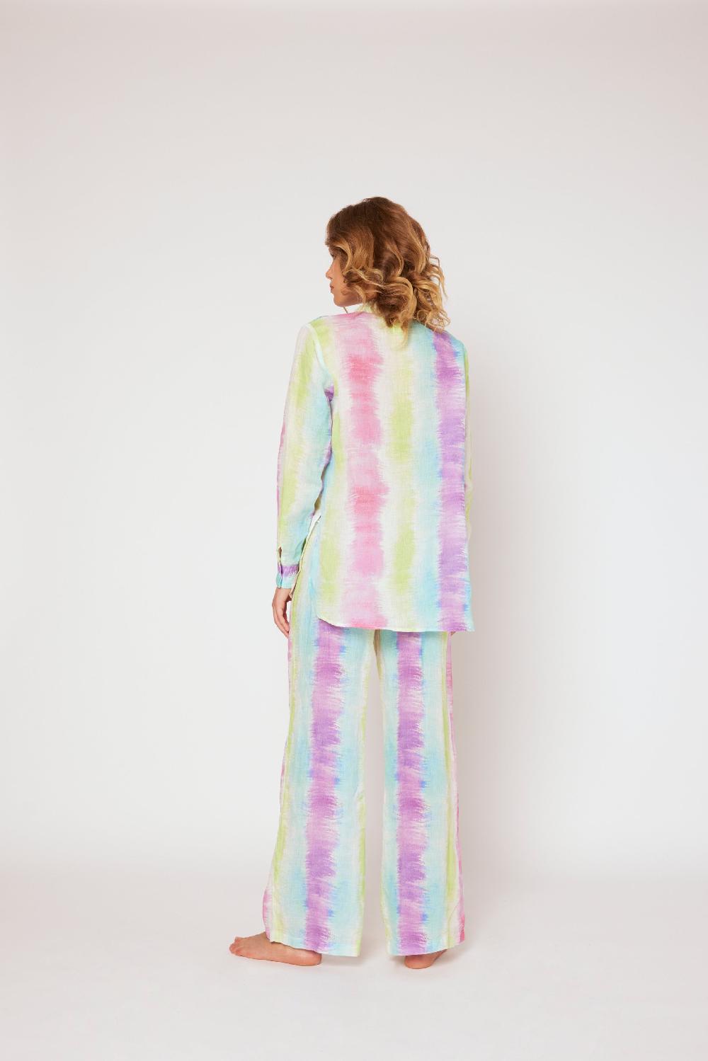 120% Lino Tie Dye Pants Affare Del Giorno