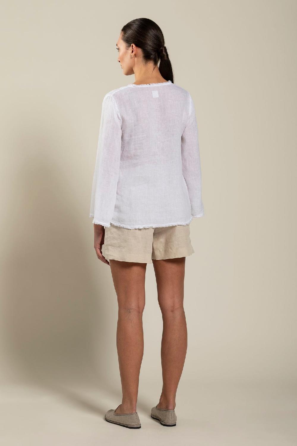 120% Lino Long Sleeve Woman Blouse Outlet