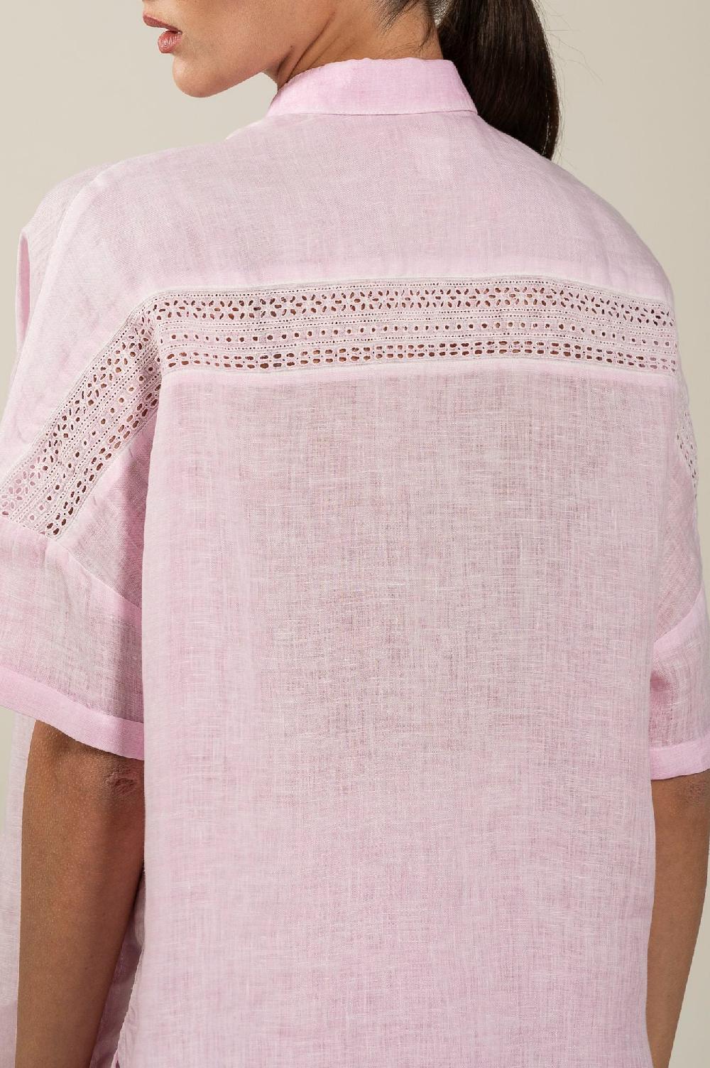 120% Lino Short Sleeve Woman Shirt Saldi