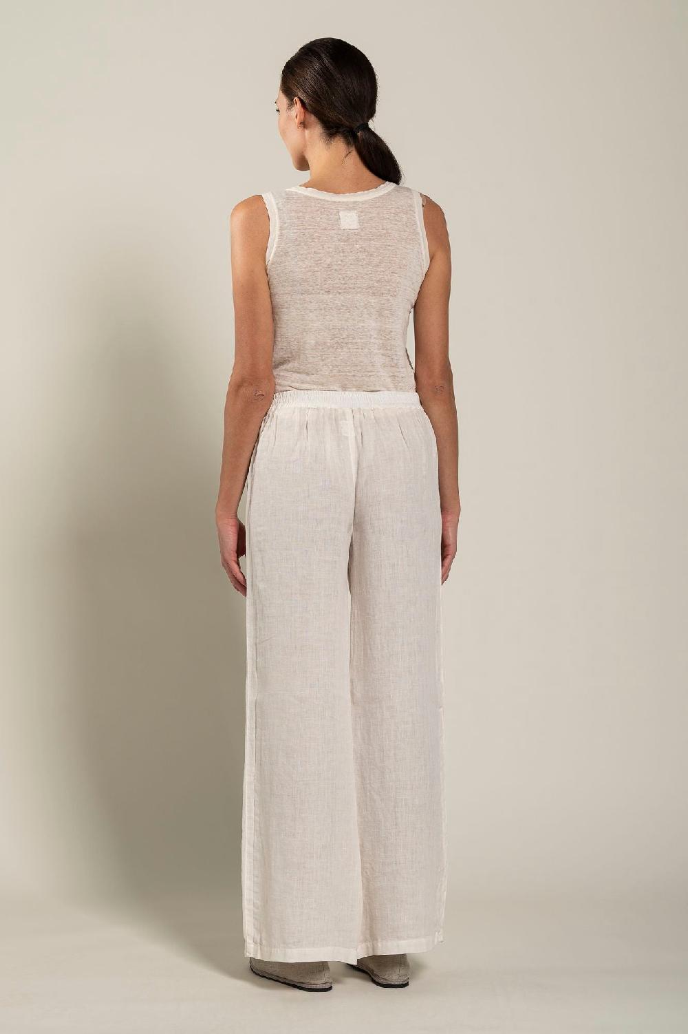 120% Lino Woman Pant High-Waisted Vendita Calda