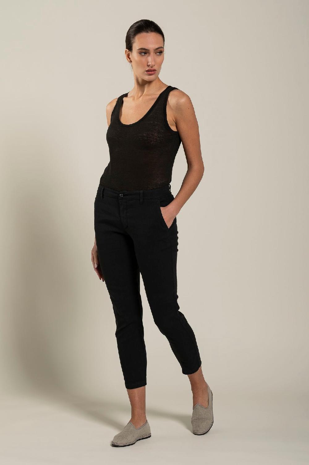 120% Lino Woman Slim-Fit Pant Saldi Di Fabbrica