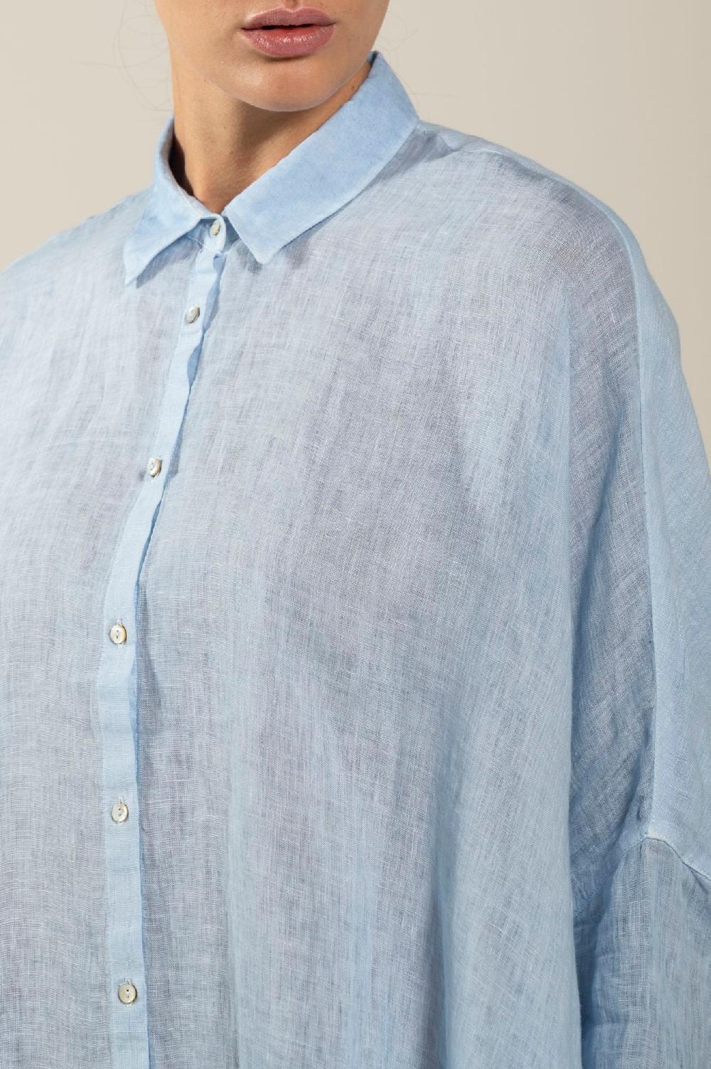 120% Lino Oversized Long Shirt In Saldo