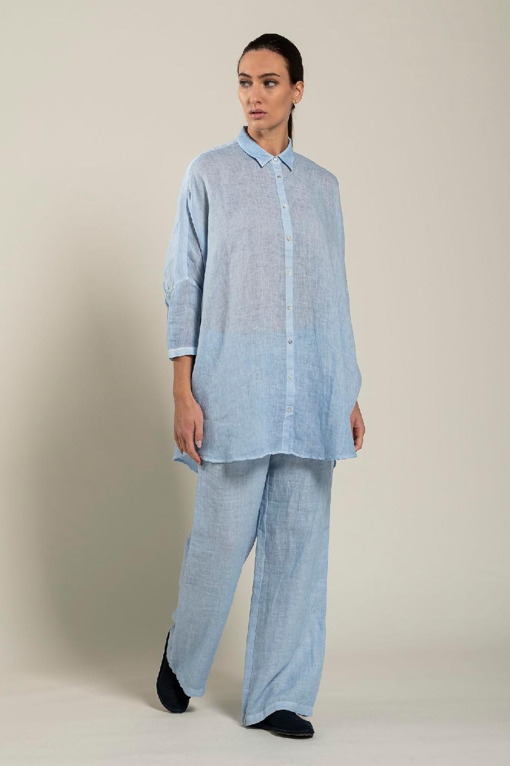 120% Lino Oversized Long Shirt In Saldo