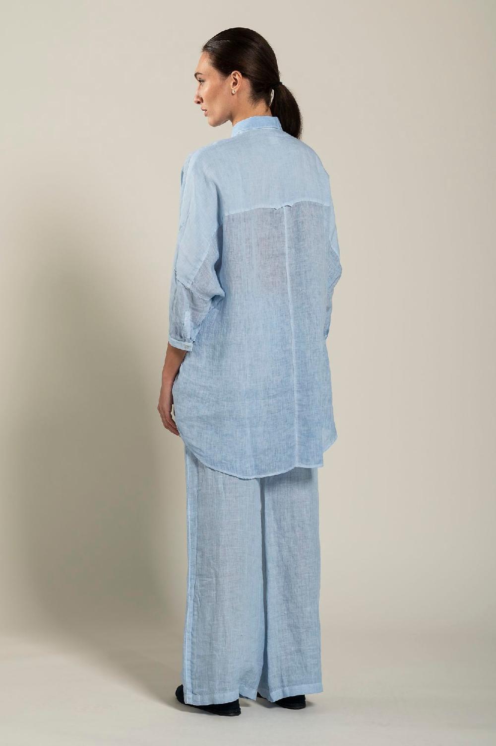 120% Lino Oversized Long Shirt In Saldo