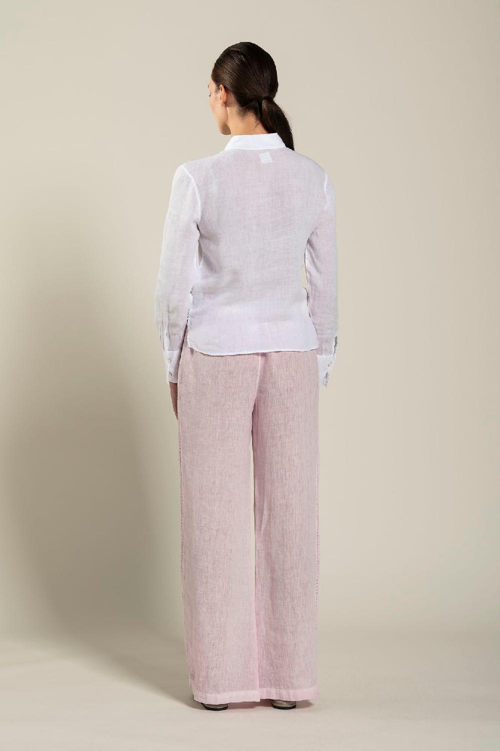 120% Lino Long Sleeve Woman Shirt With Knot Spedizione gratuita