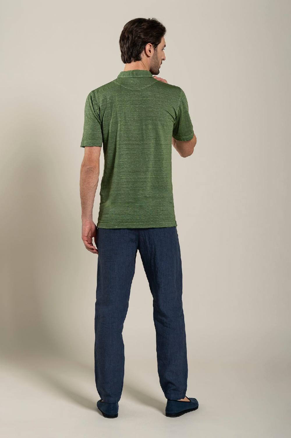 120% Lino Short Sleeve Man T-Shirt Polo Sconto di tempo limitato