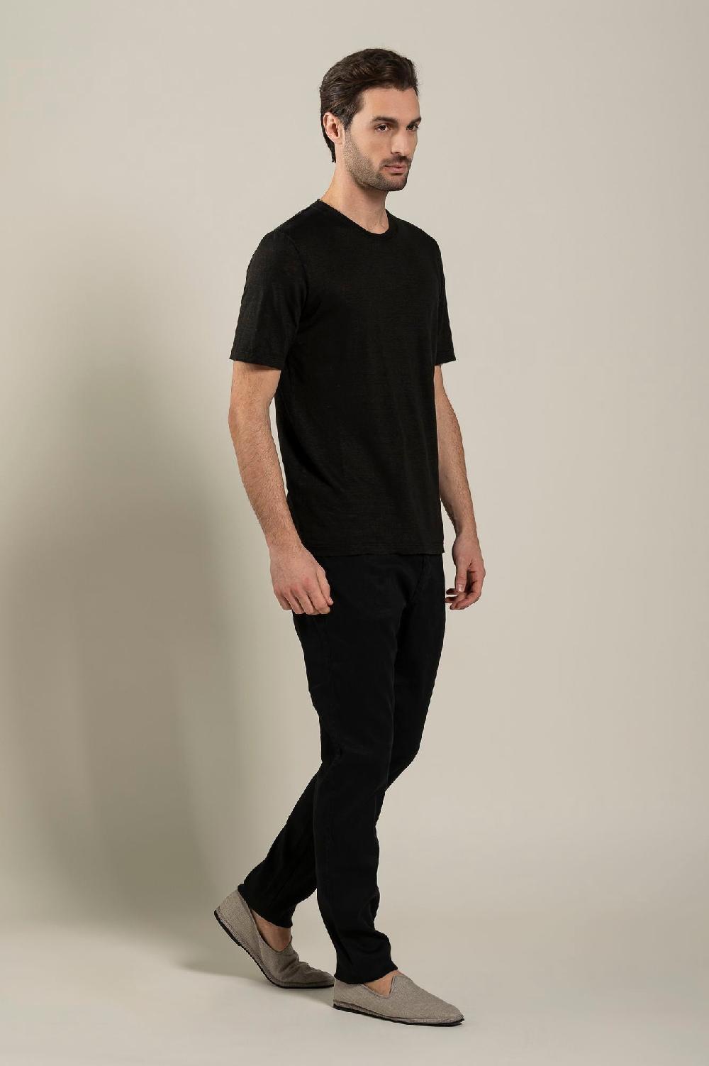 120% Lino Short Sleeve Man T-Shirt Negozio online di fabbrica