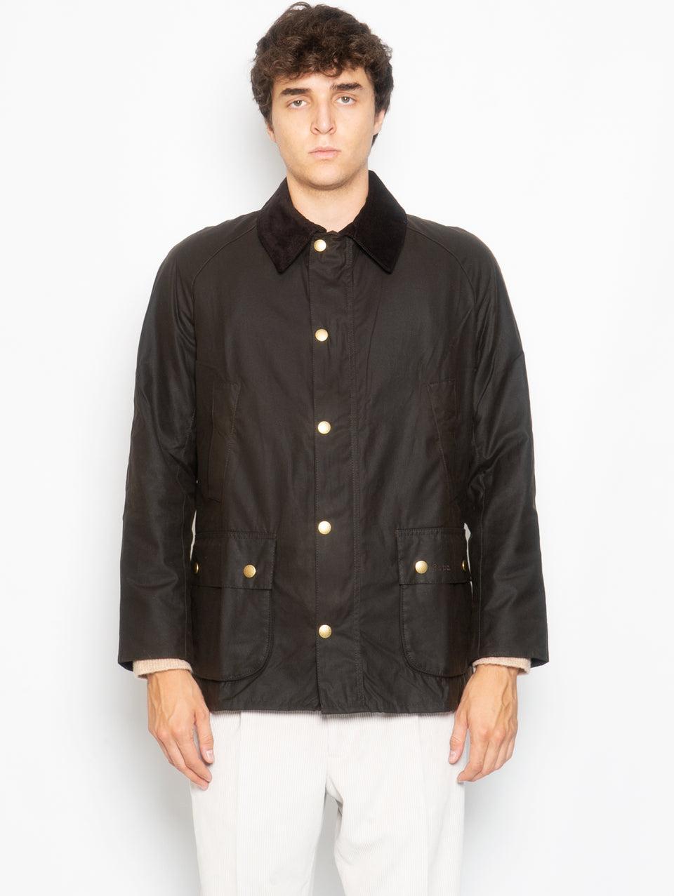 BARBOUR Giacca Ashby in Cotone Cerato Oliva In Linea