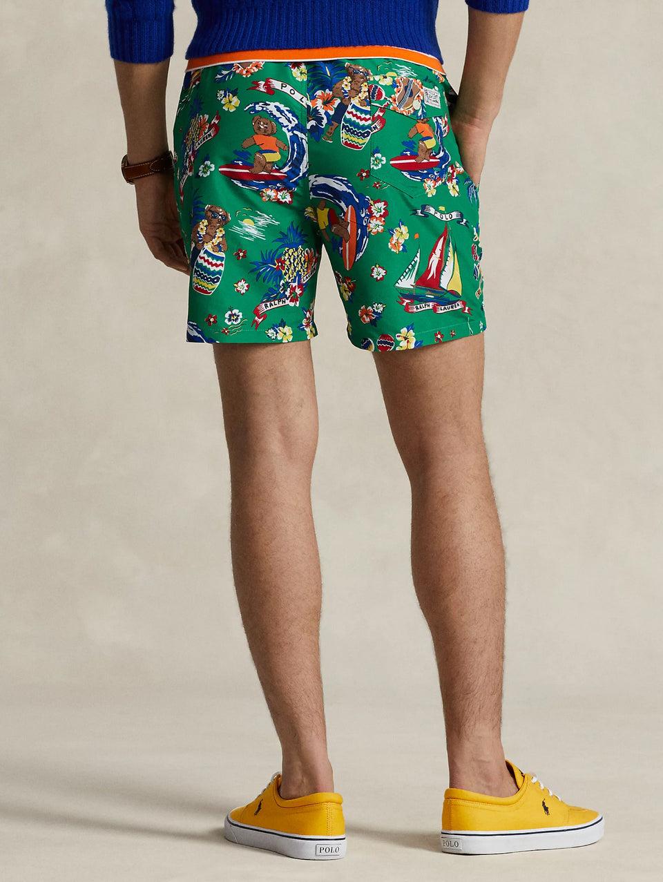 RALPH LAUREN Boxer da Mare Polo Bear Tropicale Verde Rilascio limitato
