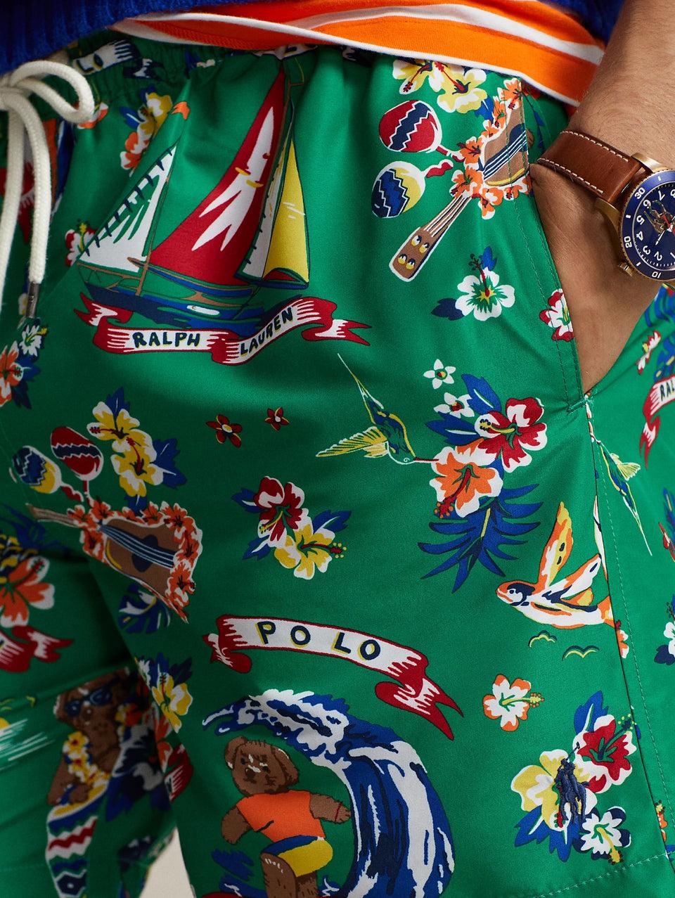 RALPH LAUREN Boxer da Mare Polo Bear Tropicale Verde Rilascio limitato