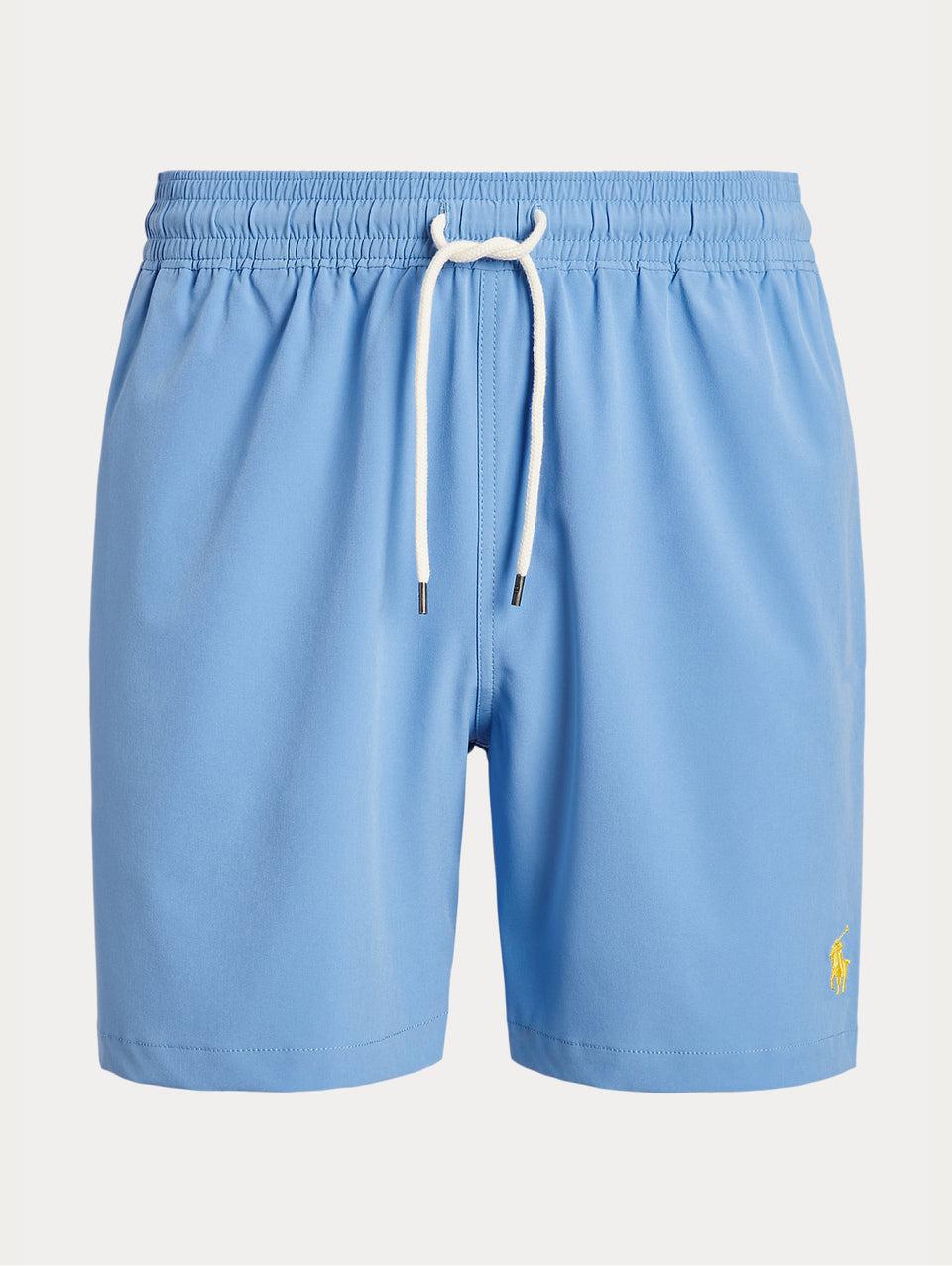 RALPH LAUREN Boxer da Mare Tinta Unita Traveler Celeste Saldi