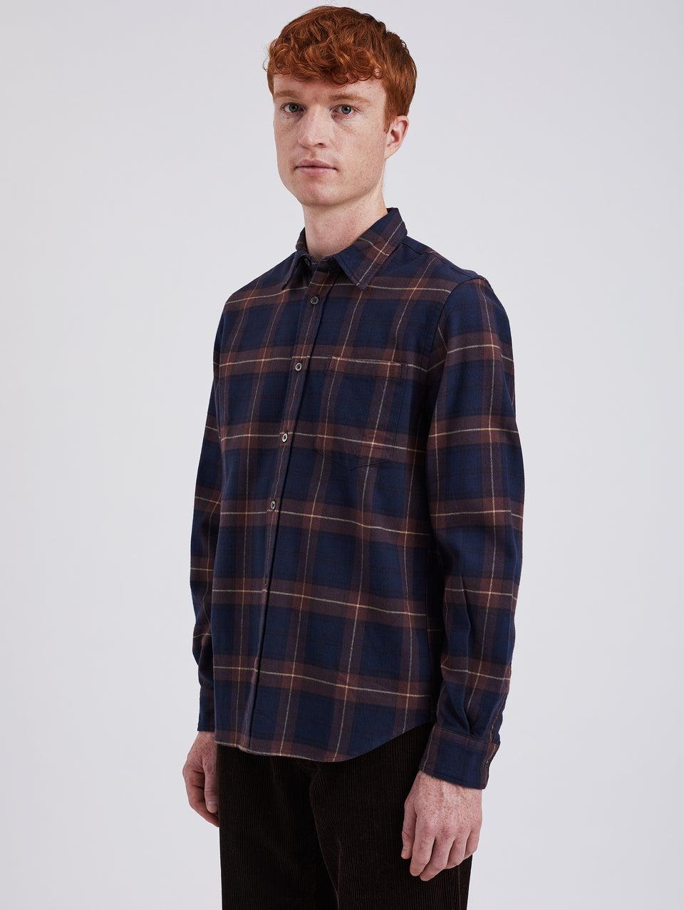 NORSE PROJECTS Camicia in Flanella a Quadri Check Osvald Vino Trasporto libero internazionale