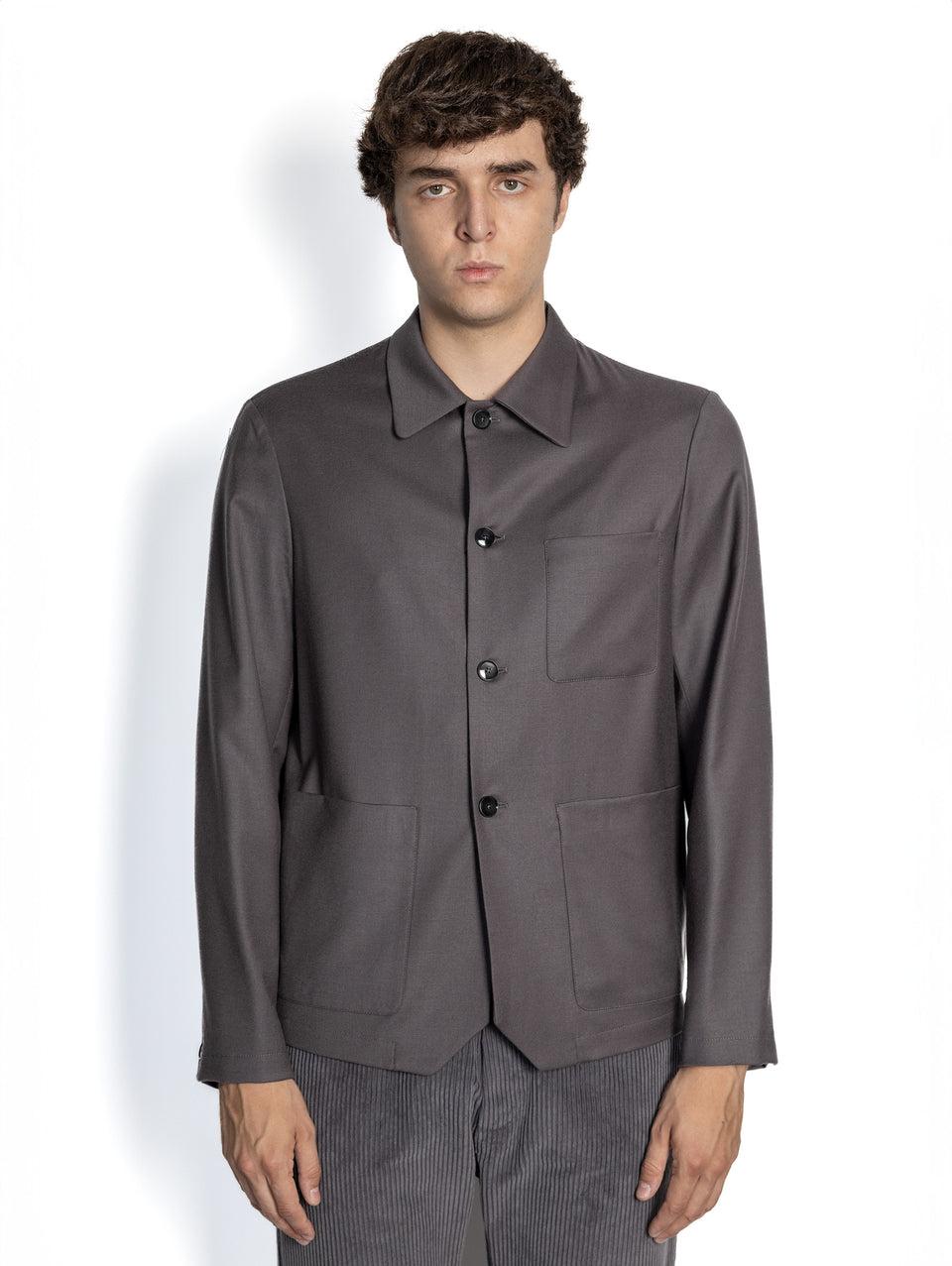 BARENA VENEZIA Overshirt in Flanella Malva Vendita