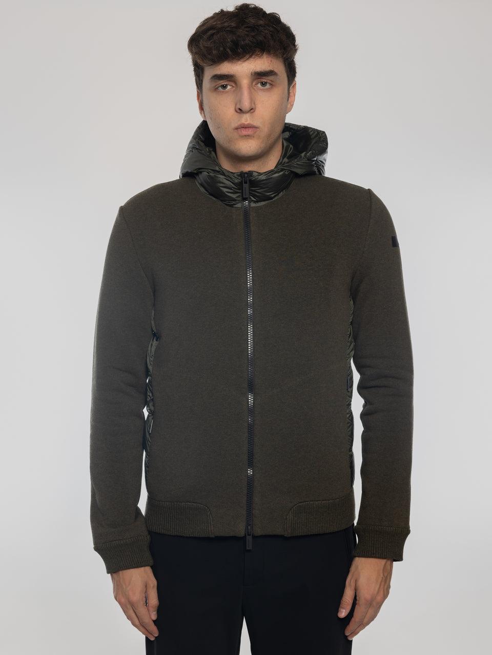 RRD Felpa con Inserti Laterali Verde Fino Al -60%