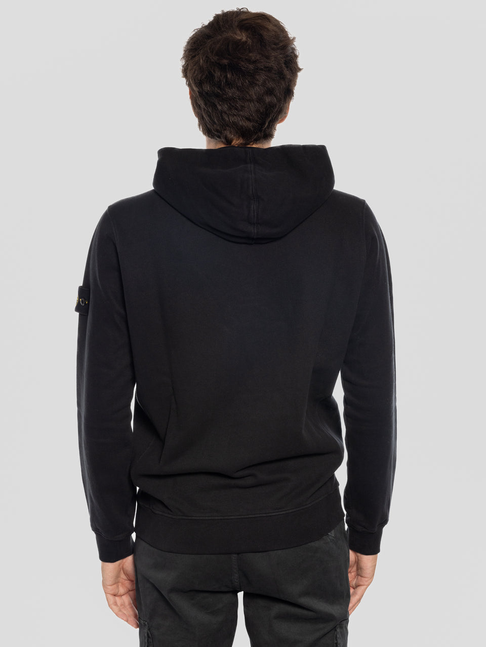 STONE ISLAND Felpa Full Zip in Cotone Organico Nero Acquista Ora