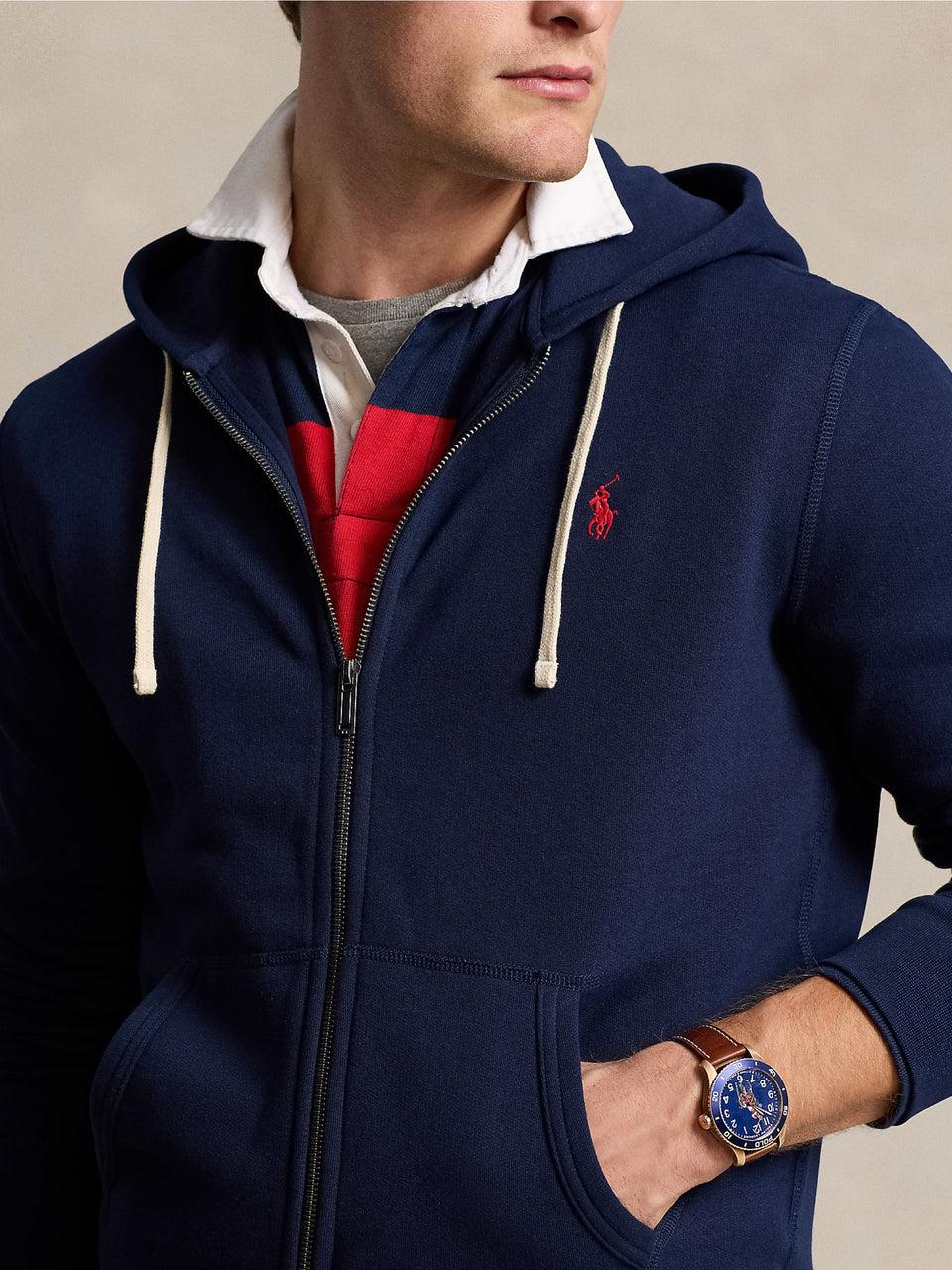 RALPH LAUREN Felpa con Cappuccio Blu Prezzo Ridotto