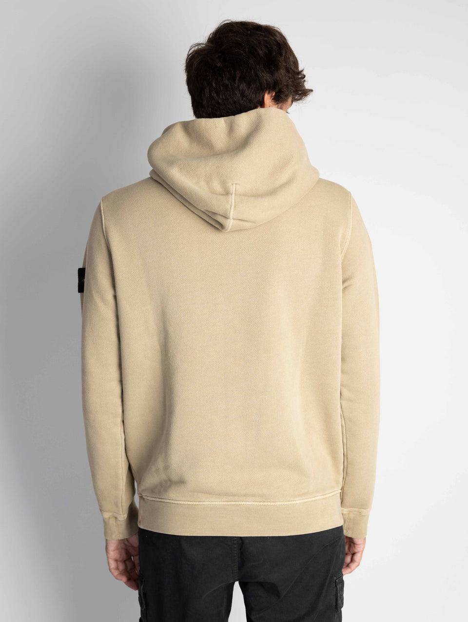 STONE ISLAND Felpa con Cappuccio e Tasca Marsupio Biscotto Sconto