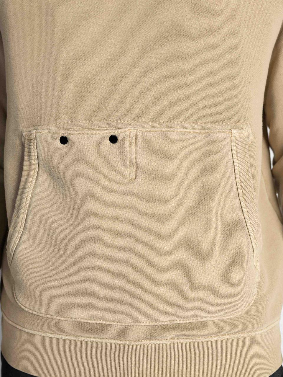 STONE ISLAND Felpa con Cappuccio e Tasca Marsupio Biscotto Sconto
