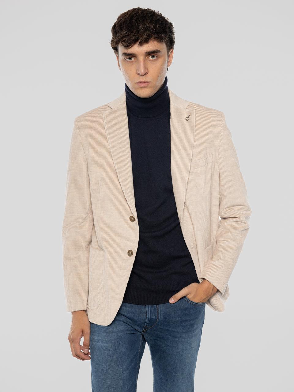 PAOLONI Giacca in Velluto a Coste Beige Offerte