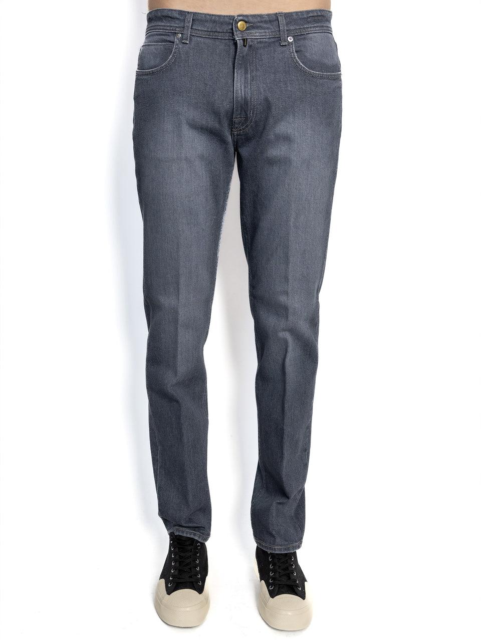 BRIGLIA 1949 Pantaloni in Denim Elasticizzato Grigio Online