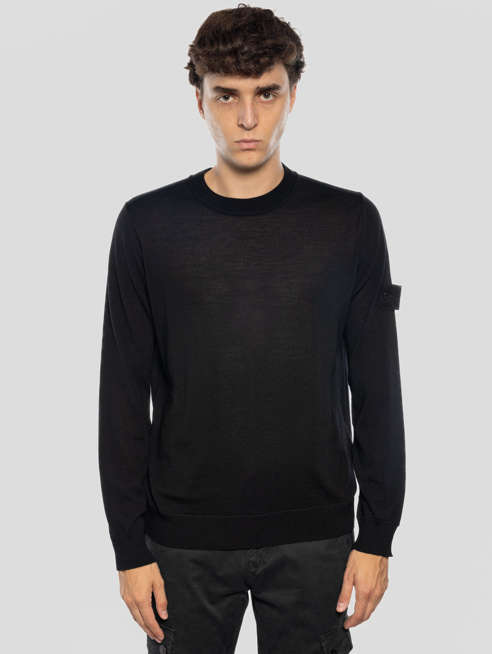 STONE ISLAND Maglia Girocollo Ghost in Lana Nero Promozione