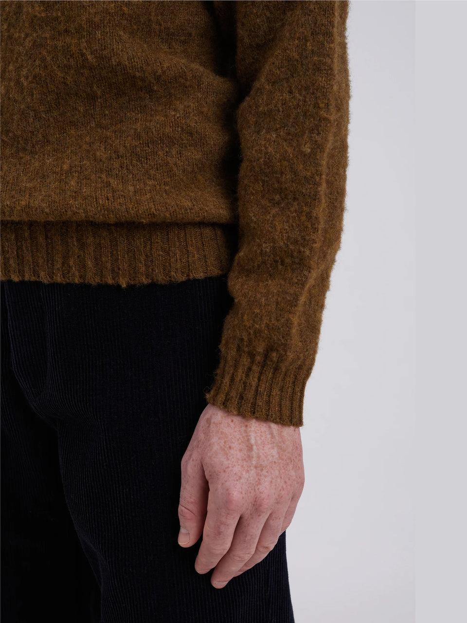NORSE PROJECTS Maglia Girocollo in Lana Scozzese Birnir Oliva Negozi Online