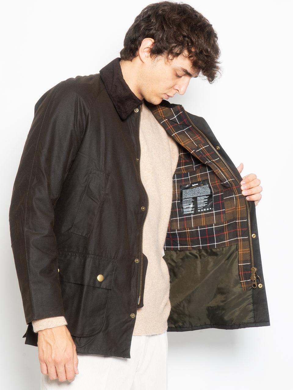 BARBOUR Giacca Ashby in Cotone Cerato Oliva Officina