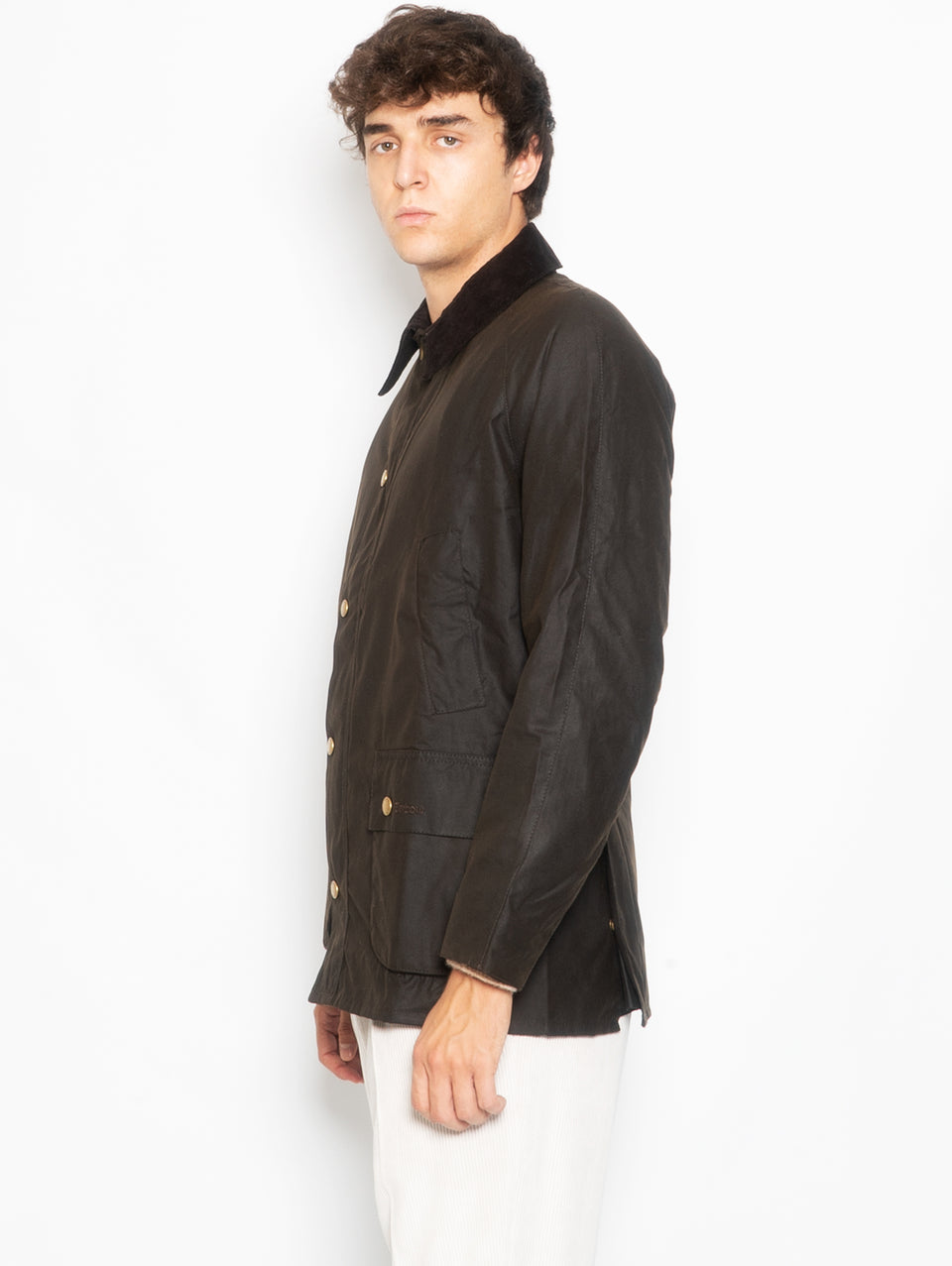 BARBOUR Giacca Ashby in Cotone Cerato Oliva Officina