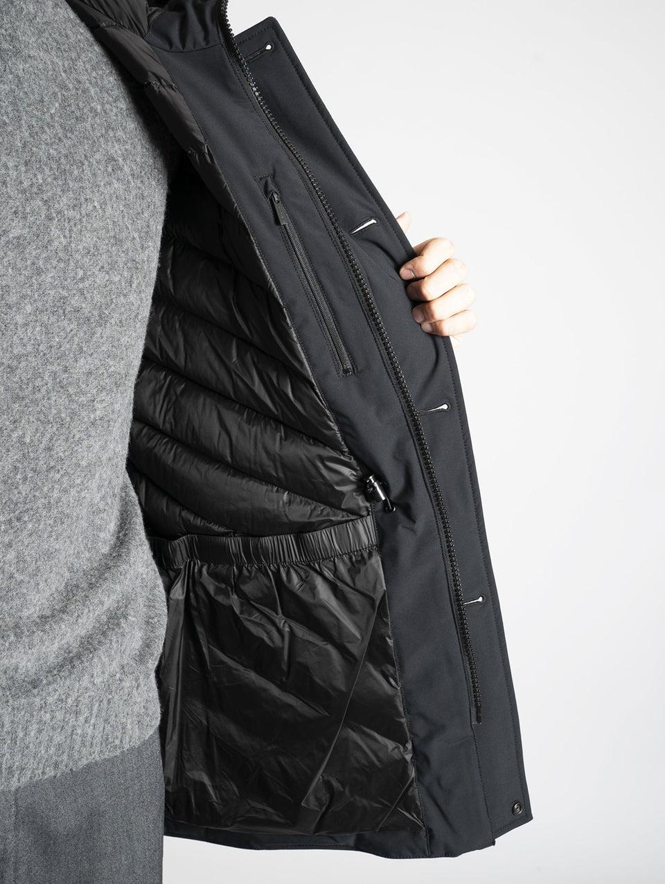 WOOLRICH Parka Arctic in Tessuto Stretch Nero Spedizione Gratuita