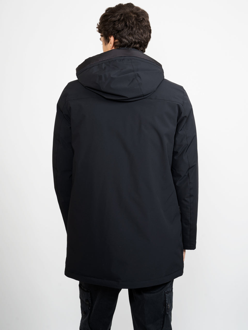 WOOLRICH Parka Mountain in Tessuto Stretch Nero Pezzi Unici