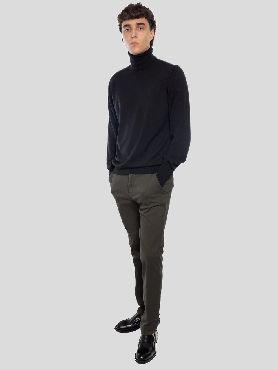 BRIGLIA 1949 Pantaloni Slim in Cotone Armaturato Verde Promozione Limitata
