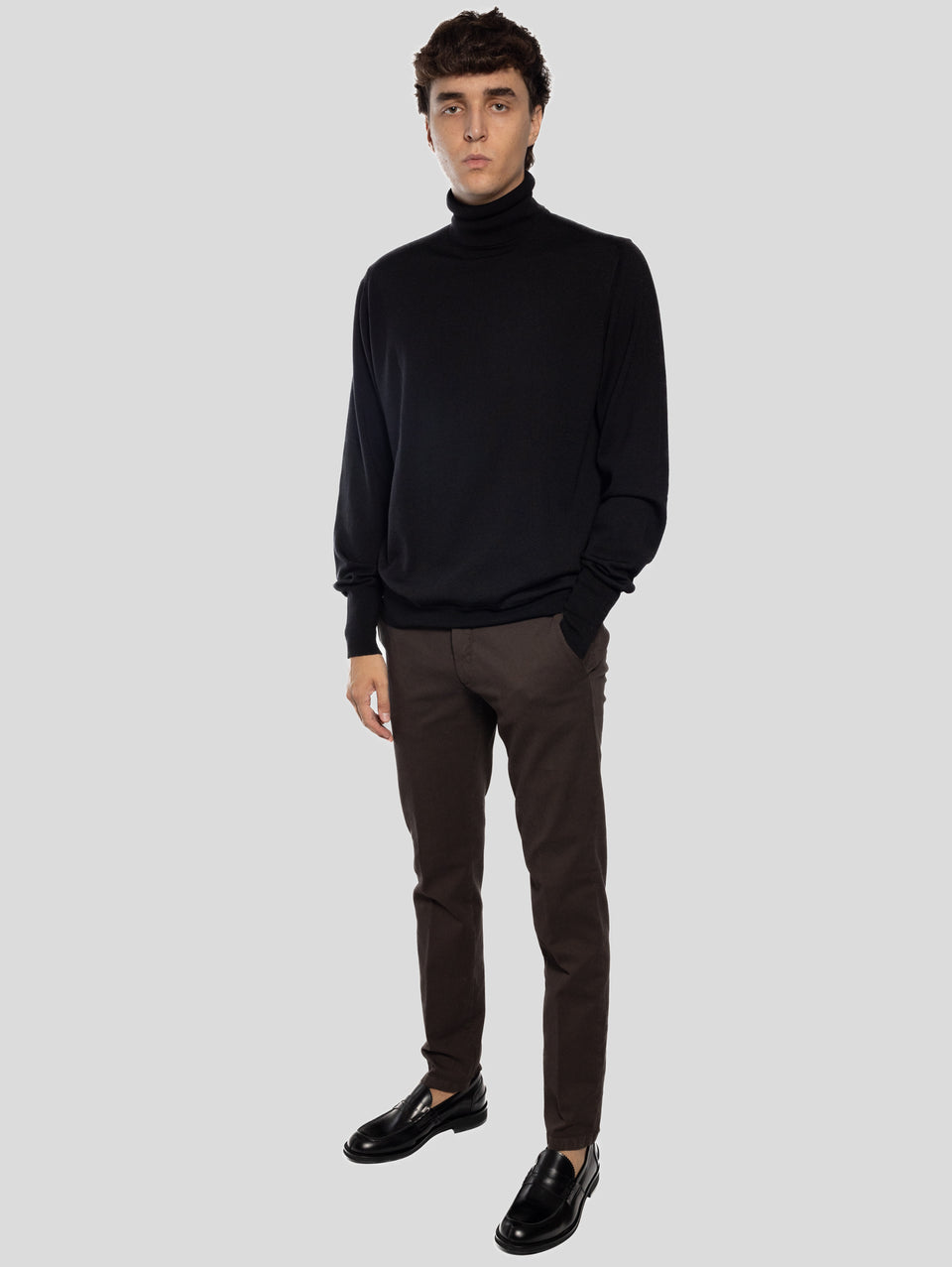 BRIGLIA 1949 Pantaloni Slim in Cotone Armaturato Marrone Fino Al -60%