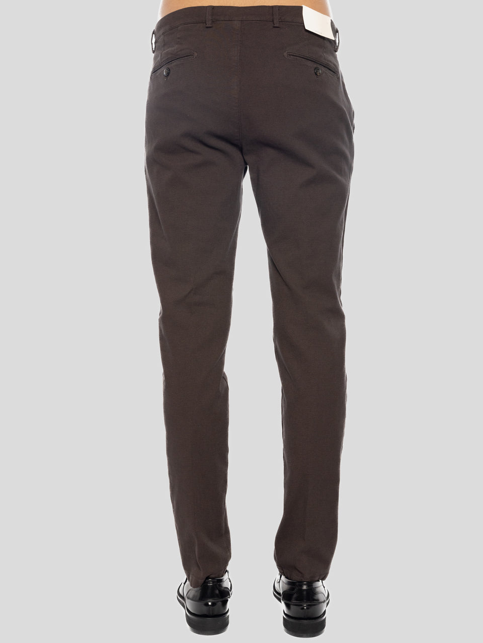 BRIGLIA 1949 Pantaloni Slim in Cotone Armaturato Marrone Fino Al -60%
