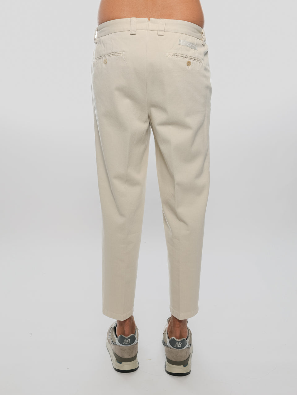 BRIGLIA 1949 Pantaloni in Bull Denim con Pinces Beige Shopping Online