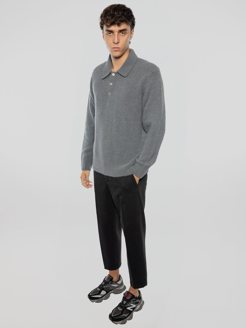 BRIGLIA 1949 Pantaloni in Bull Denim con Pinces Nero Affare Del Giorno