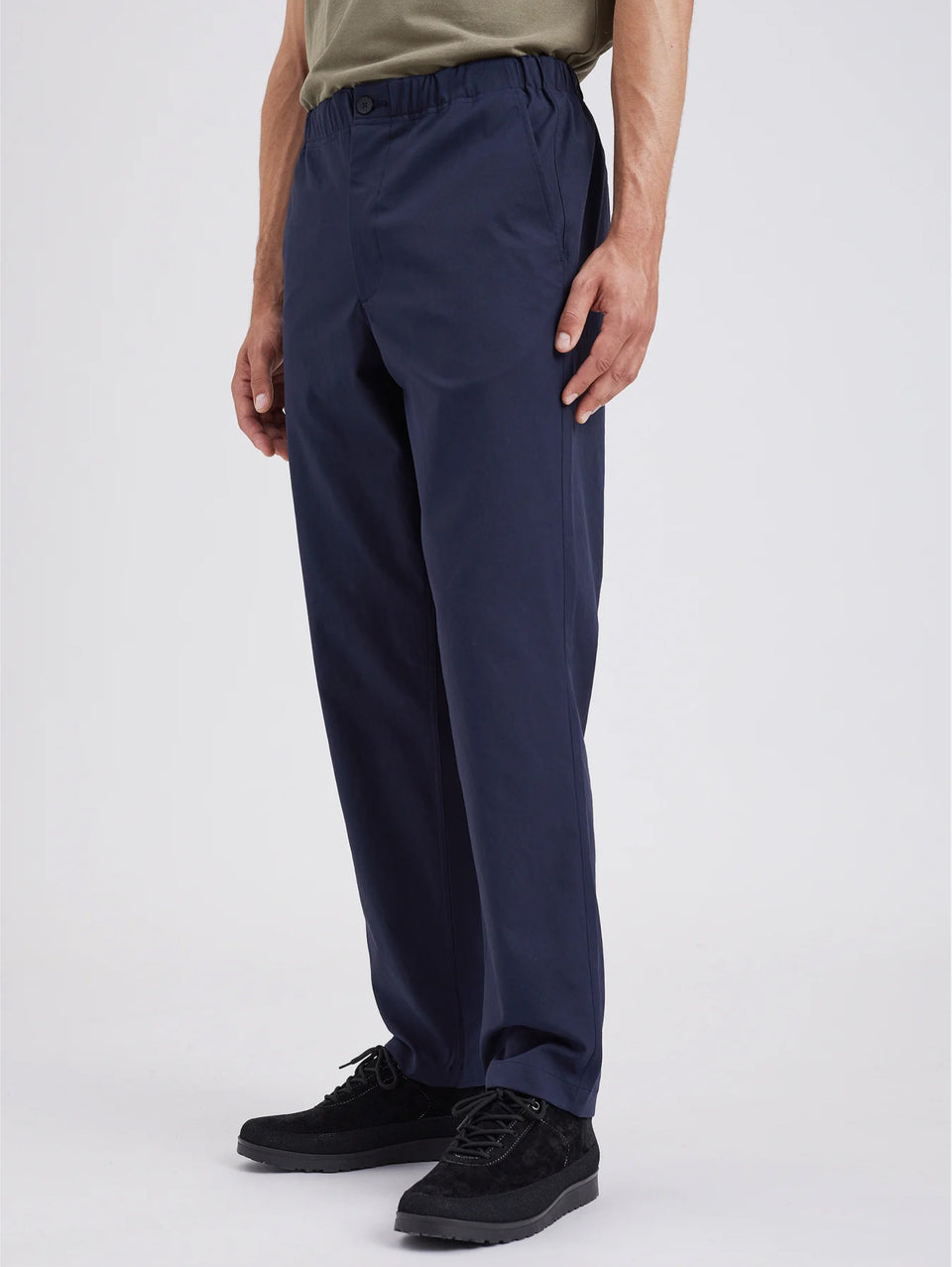 NORSE PROJECTS Pantaloni in Solotex con Elastico in Vita Blu Presa