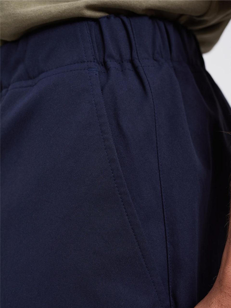 NORSE PROJECTS Pantaloni in Solotex con Elastico in Vita Blu Presa