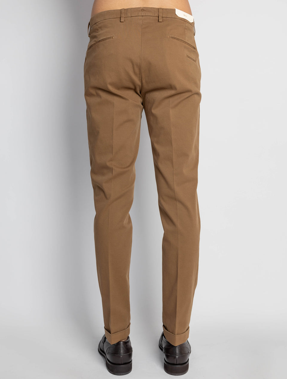 BRIGLIA 1949 Pantaloni Slim Fit in Armatura di Cotone Tabacco Economico