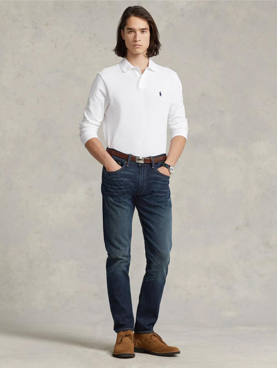 RALPH LAUREN Polo Slim Fit Manica Lunga Bianco Hotsell