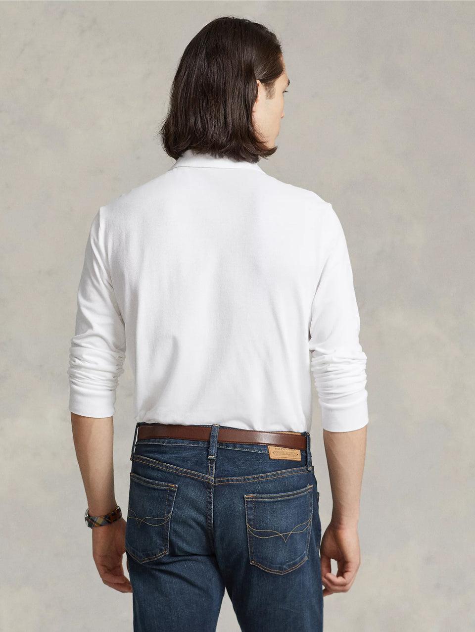 RALPH LAUREN Polo Slim Fit Manica Lunga Bianco Hotsell