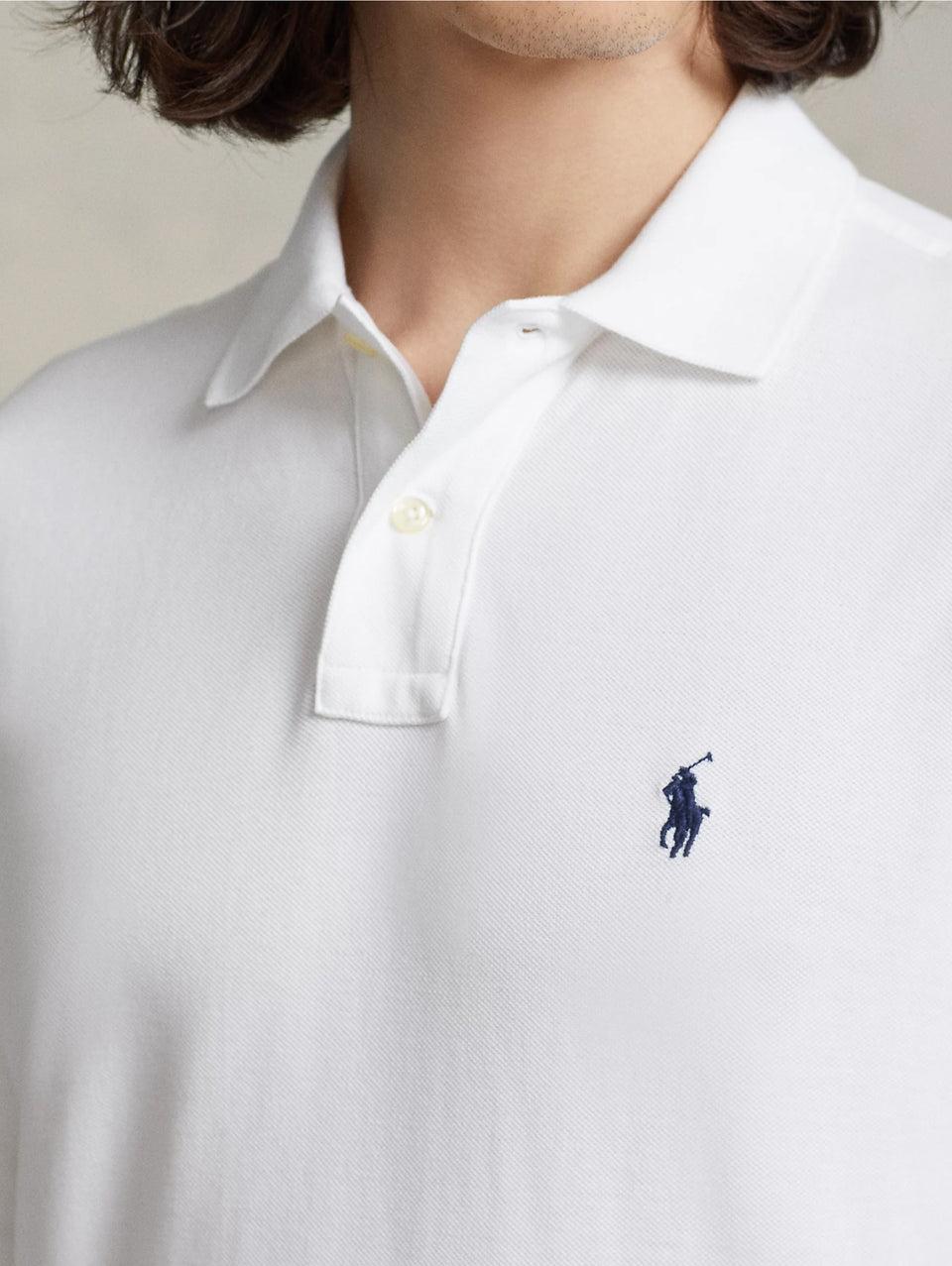 RALPH LAUREN Polo Slim Fit Manica Lunga Bianco Hotsell