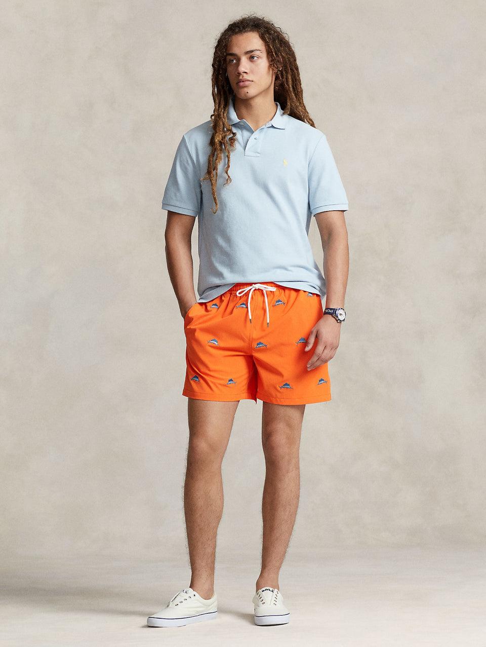 RALPH LAUREN Polo in Mesh Slim Fit Blu Cielo Vendita Economica